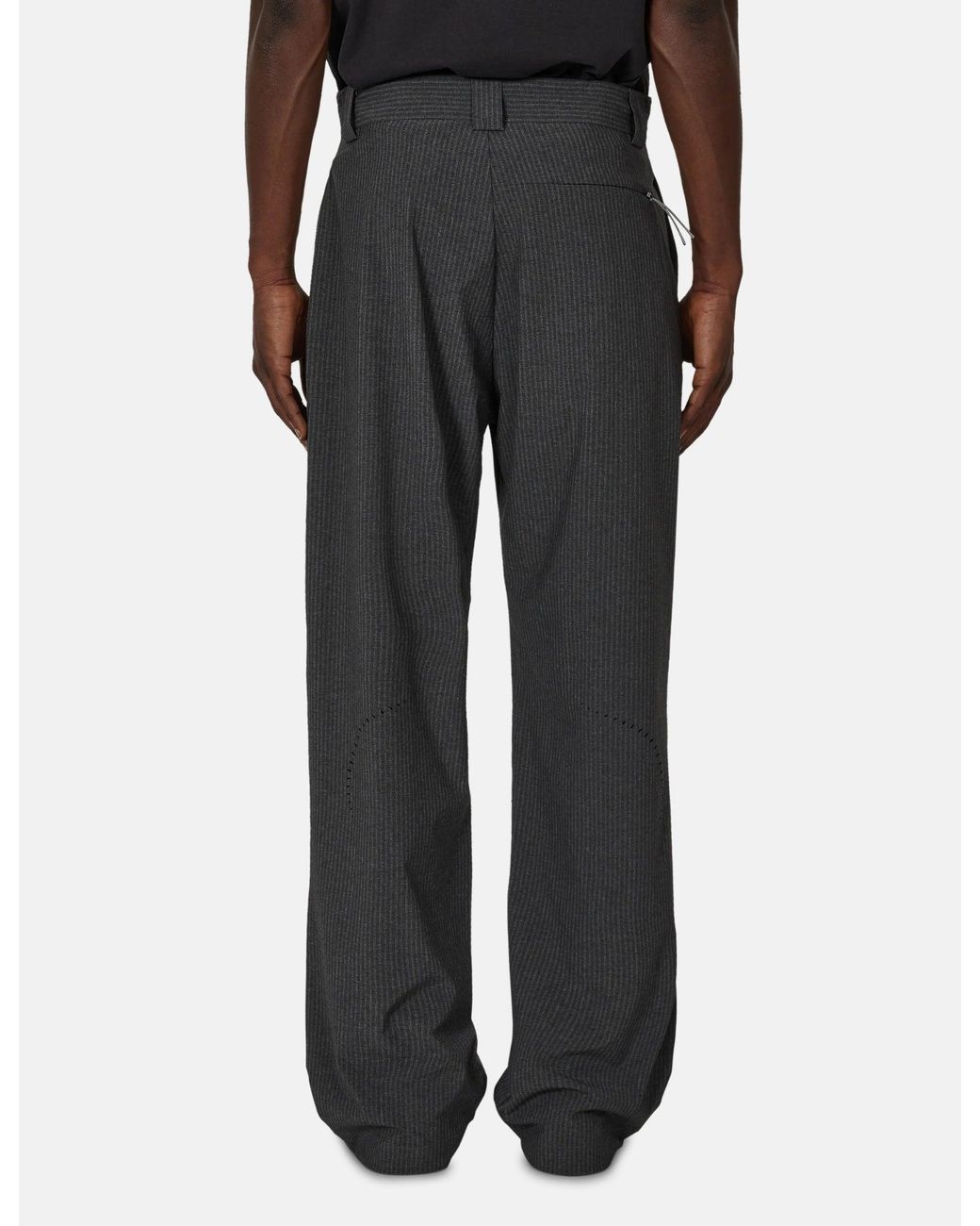 Roa Black Numb Pinstriped Packable Pants for men