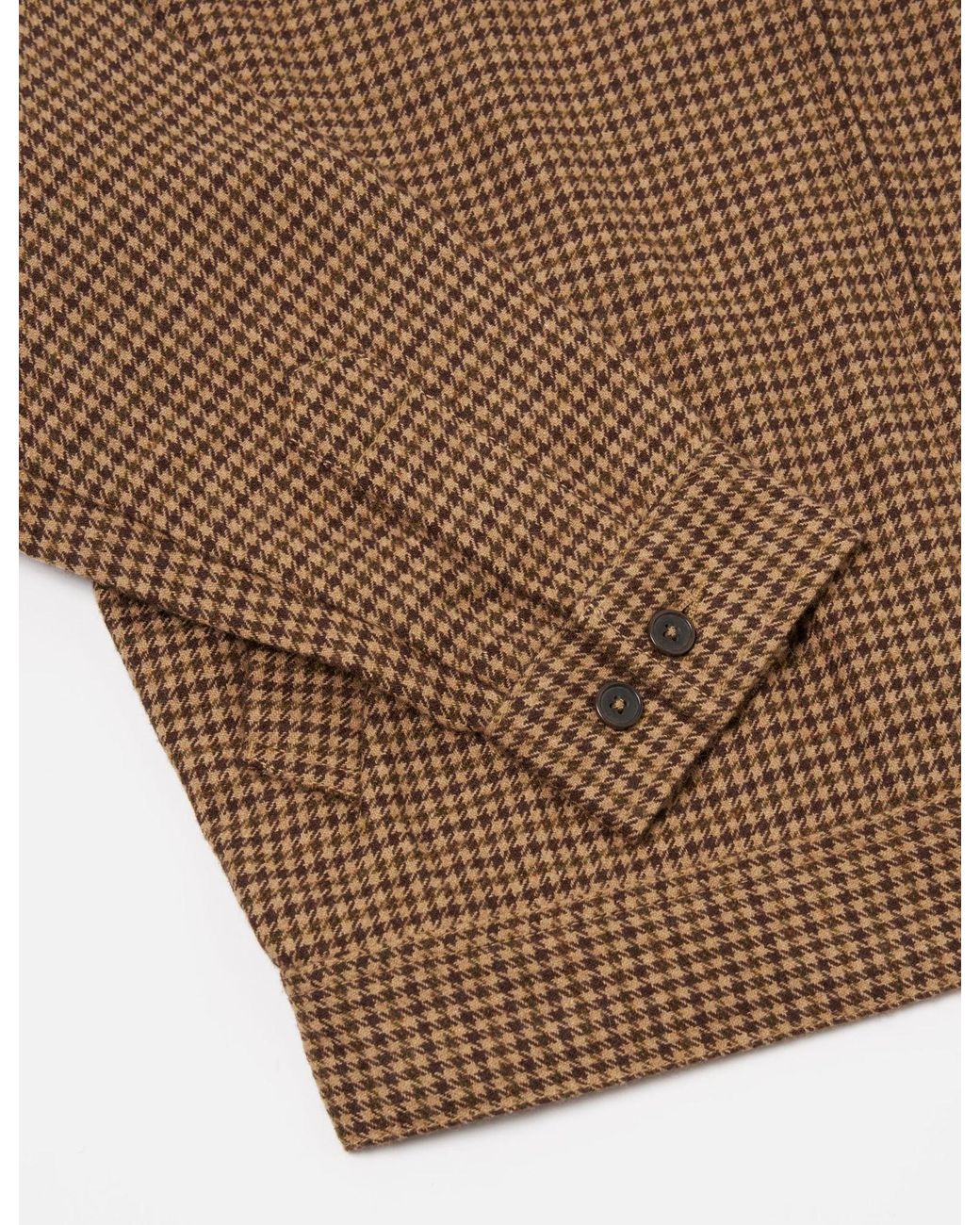 Universal Works Brown Rose Bowl Jacket (Houndstooth Tweed) for men