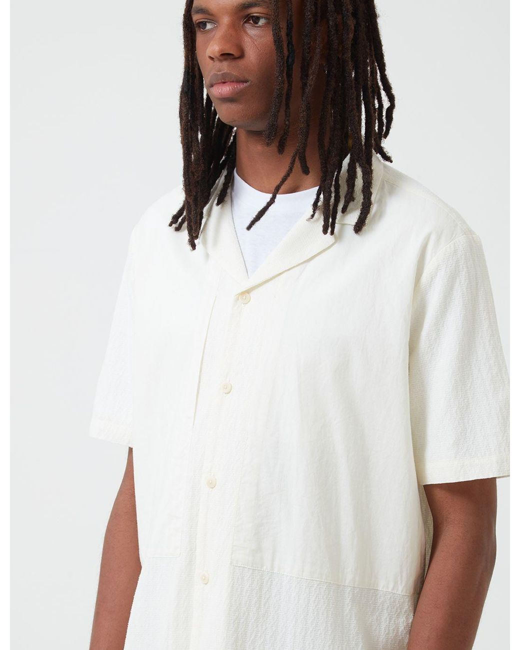 Folk White Folk Junction Short Sleeve Shirt (Linear Texture) for men