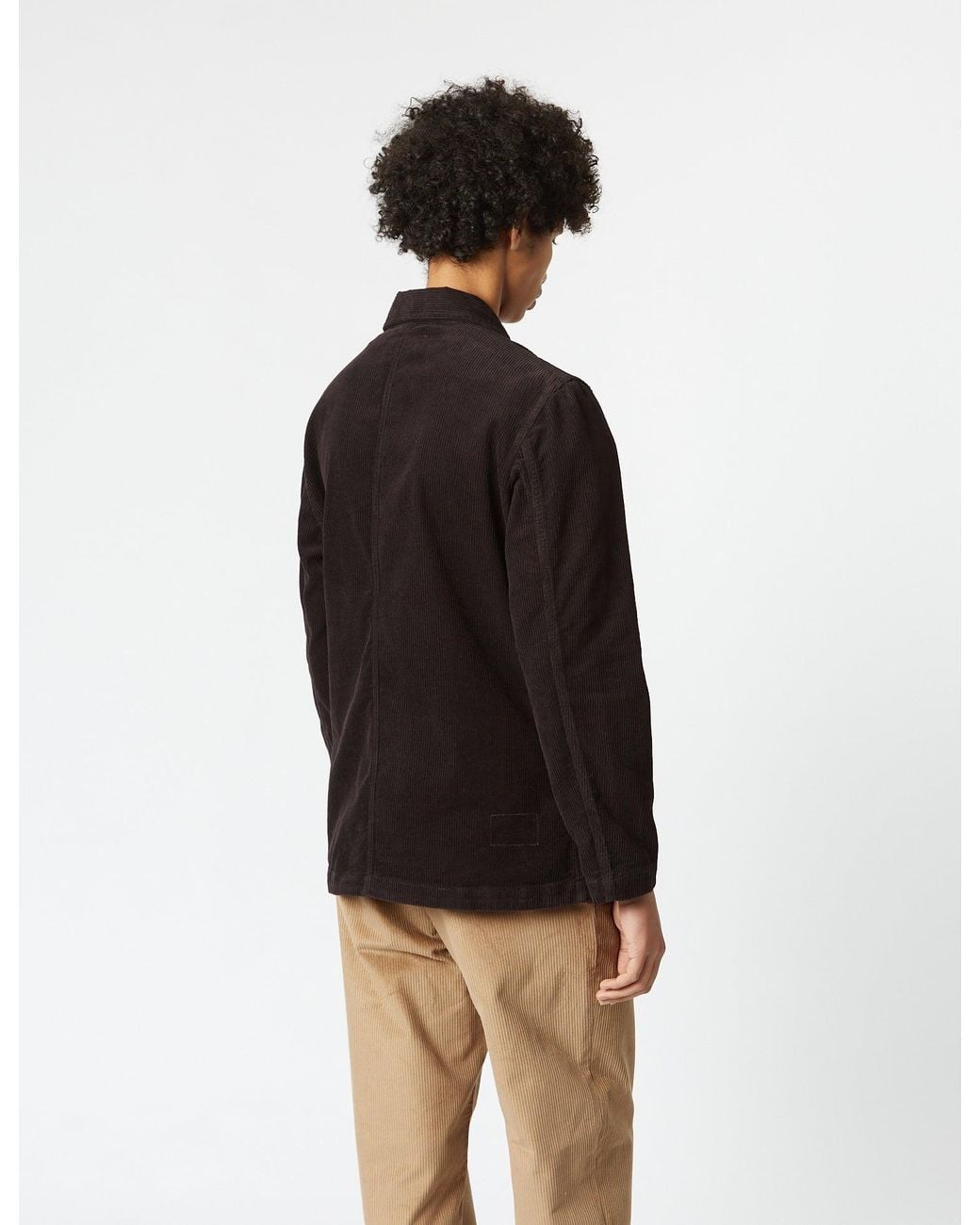 Universal Works Black Bakers Chore Jacket (Cord) for men