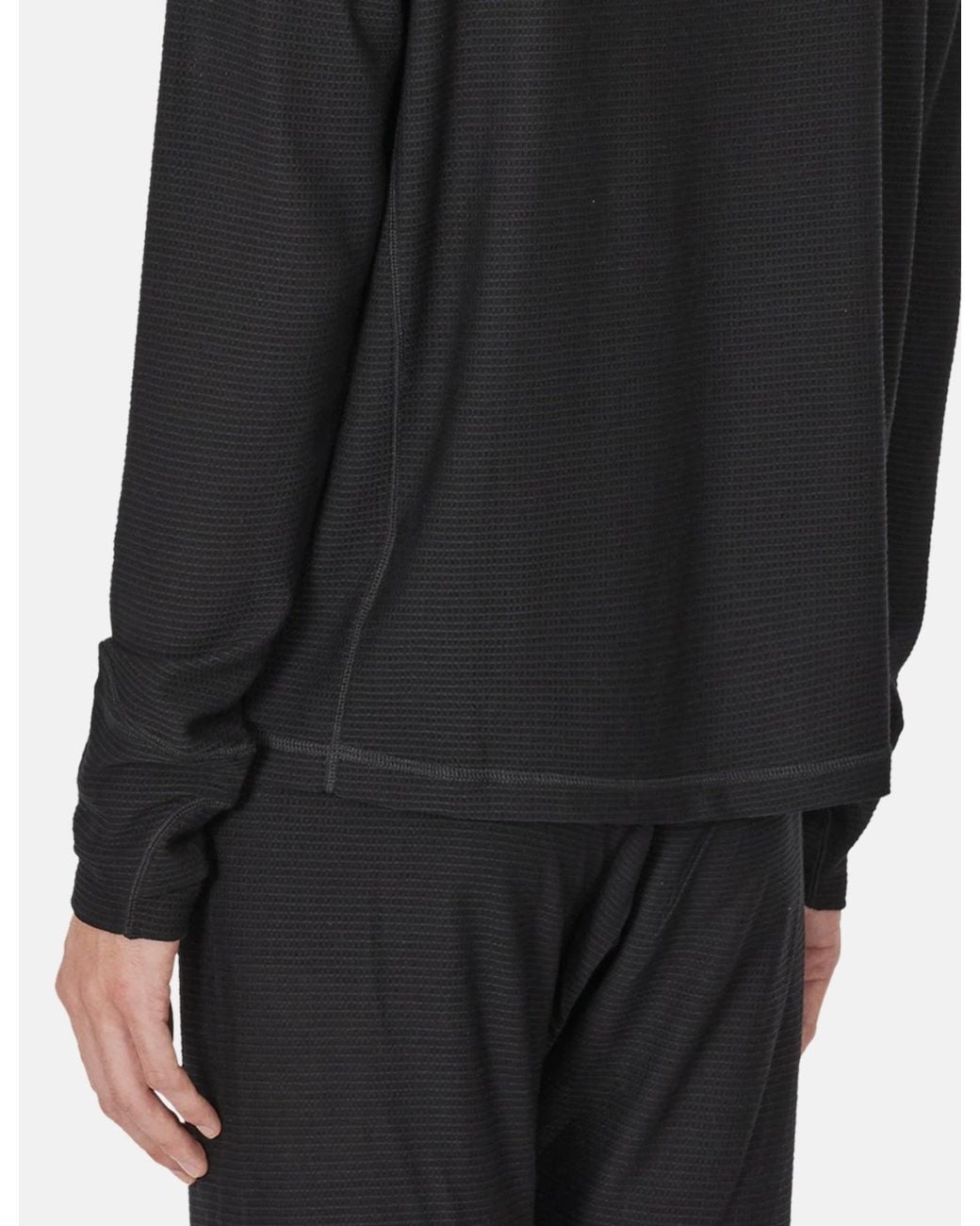 Roa Black Ashi Wool Tencel Baselayer Long Sleeve for men