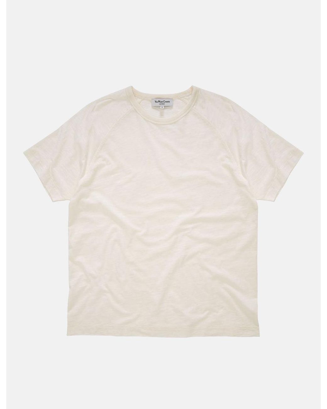 YMC White Television Raglan T-Shirt for men