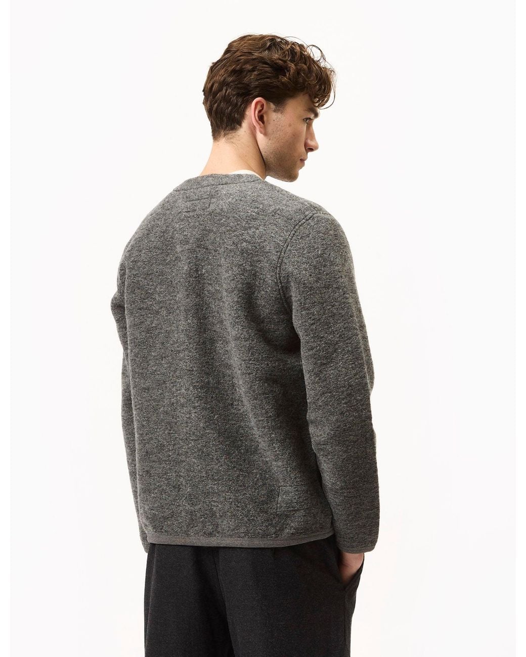 Universal Works Gray Cardigan (Wool Fleece) for men