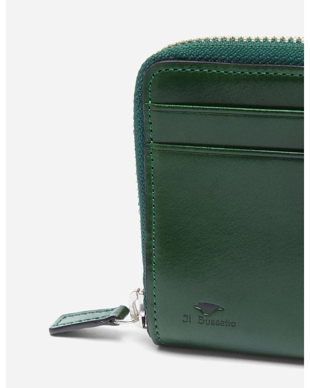 Il Bussetto Green Small Zip Wallet (Leather) for men