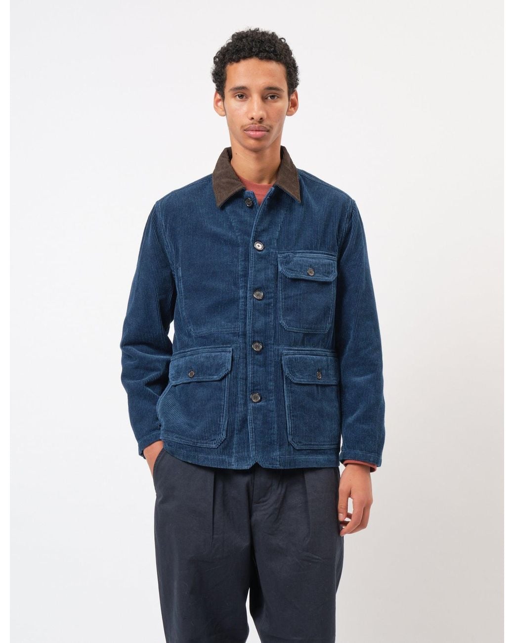 Universal Works Blue Utility Jacket (Cord) for men