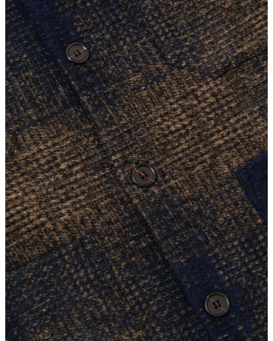 Universal Works Blue Cardigan (Deca Check) for men