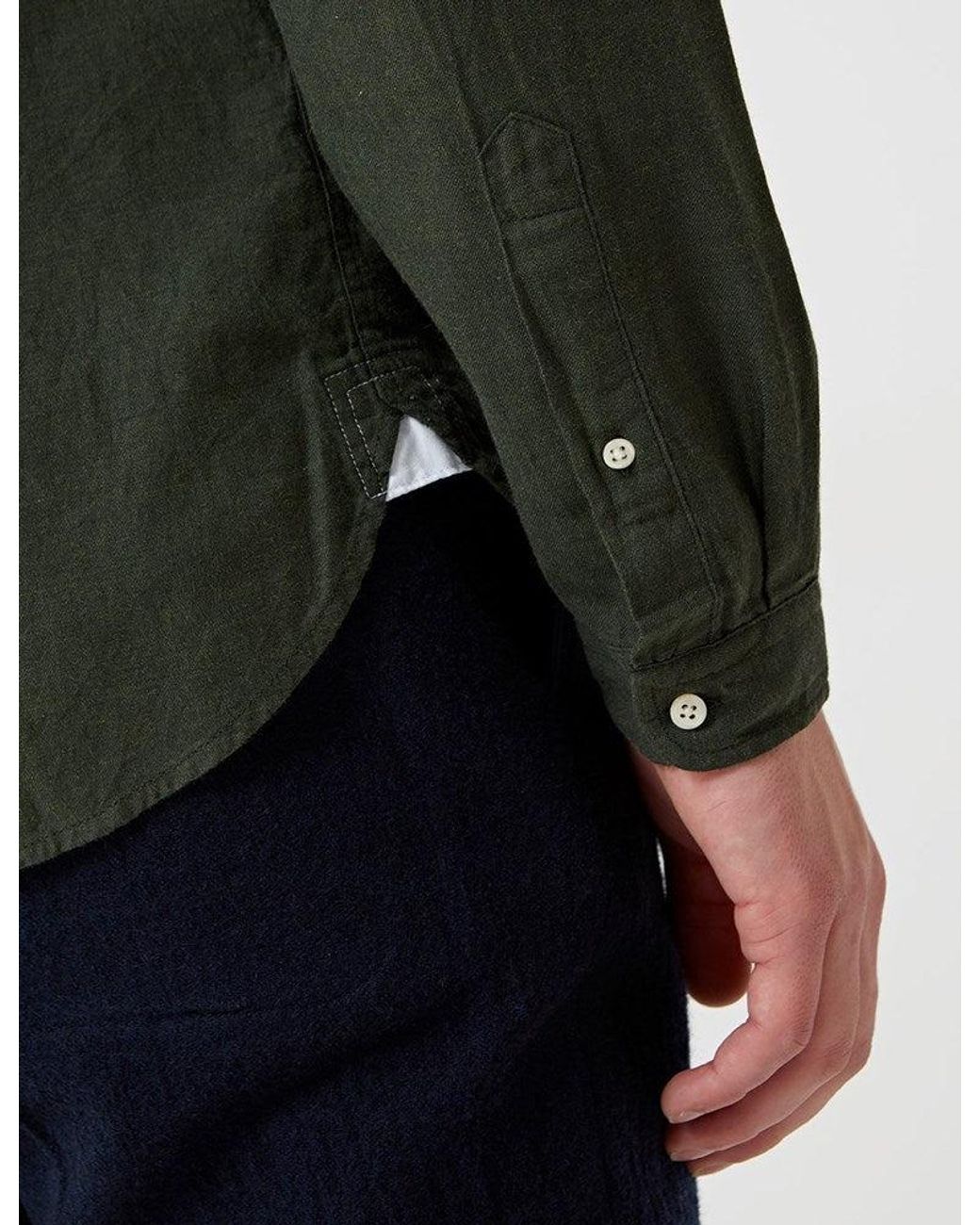 Oliver Spencer Green Eton Collar Shirt for men