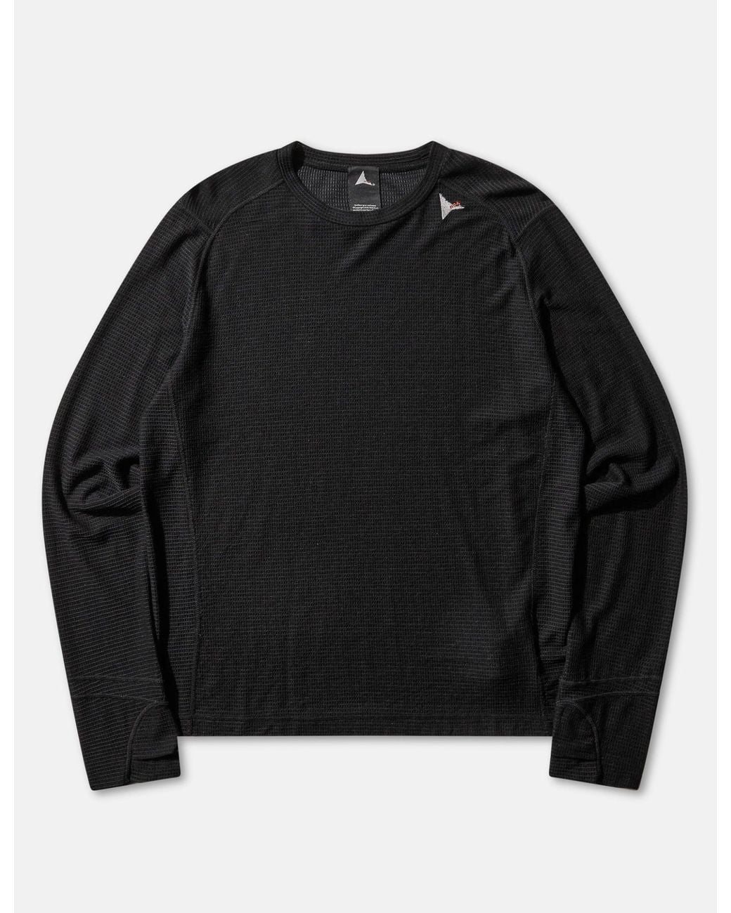 Roa Black Ashi Wool Tencel Baselayer Long Sleeve for men