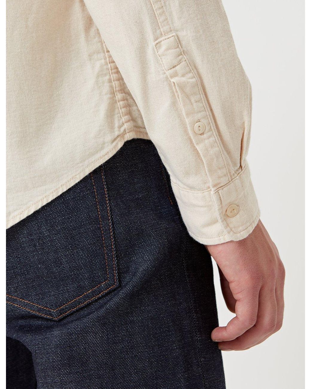 YMC White Jan & Dean Chambray Shirt for men