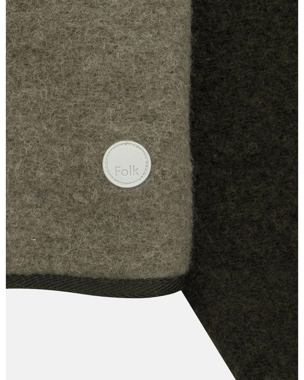 Folk Green Boxy Puzzle Fleece (Wool Mix) for men