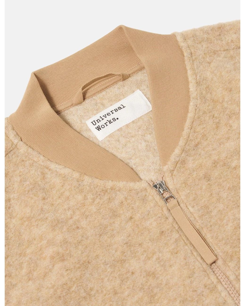 Universal Works Natural Zip Waistcoat (Wool Fleece) for men