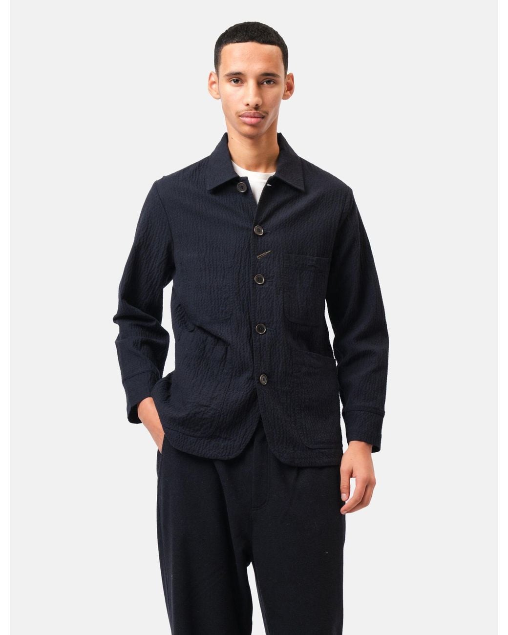 Universal Works Blue Original Bakers Jacket (Ospina Cotton) for men