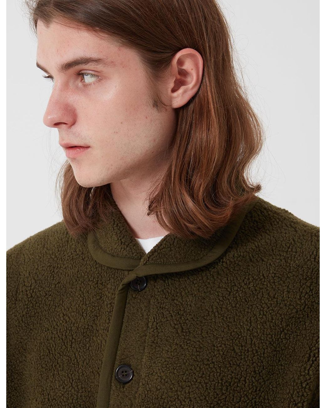 Universal Works Green Lancaster Jacket (Mountain Fleece) for men