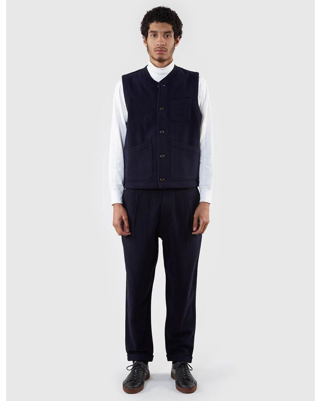 Universal Works Blue Chore Waistcoat for men