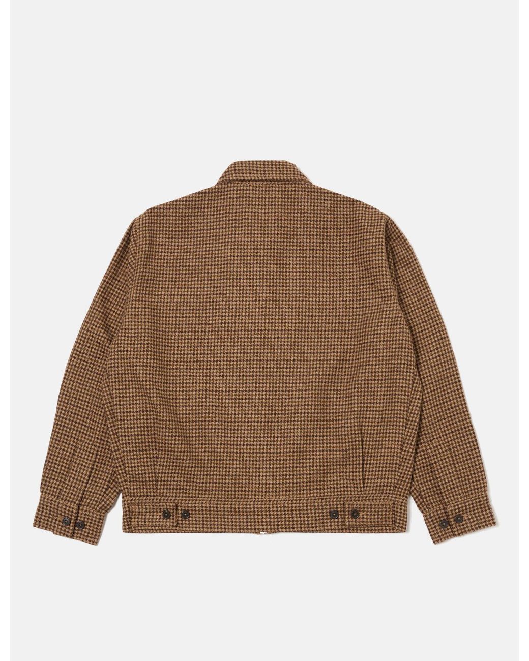 Universal Works Brown Rose Bowl Jacket (Houndstooth Tweed) for men