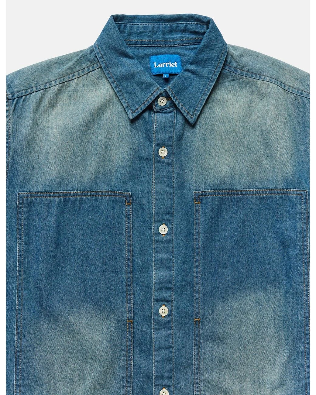 Larriet Blue Cliff Long Sleeve Shirt (70S Wash) for men