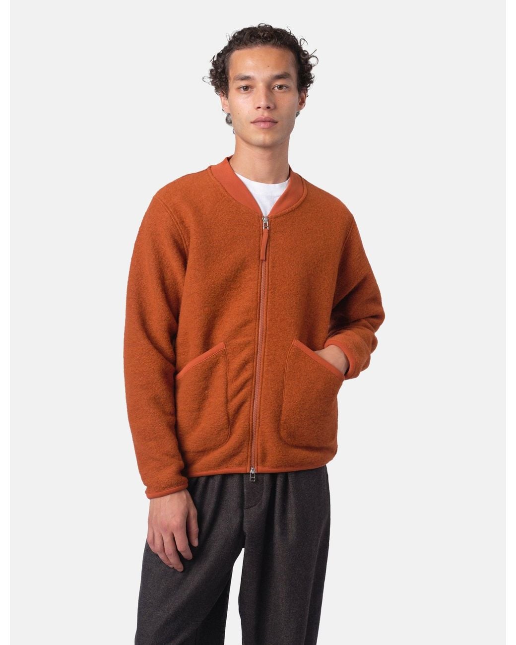 Universal Works Orange X Article Exclusive Zip Bomber (Wool) for men