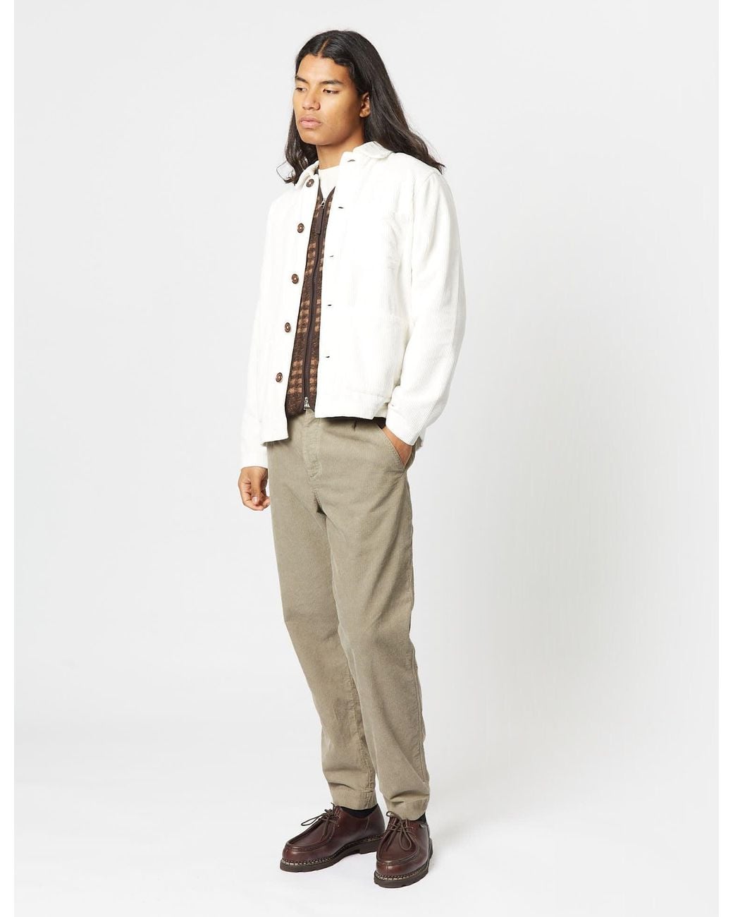 Universal Works White Field Jacket (Corduroy) for men