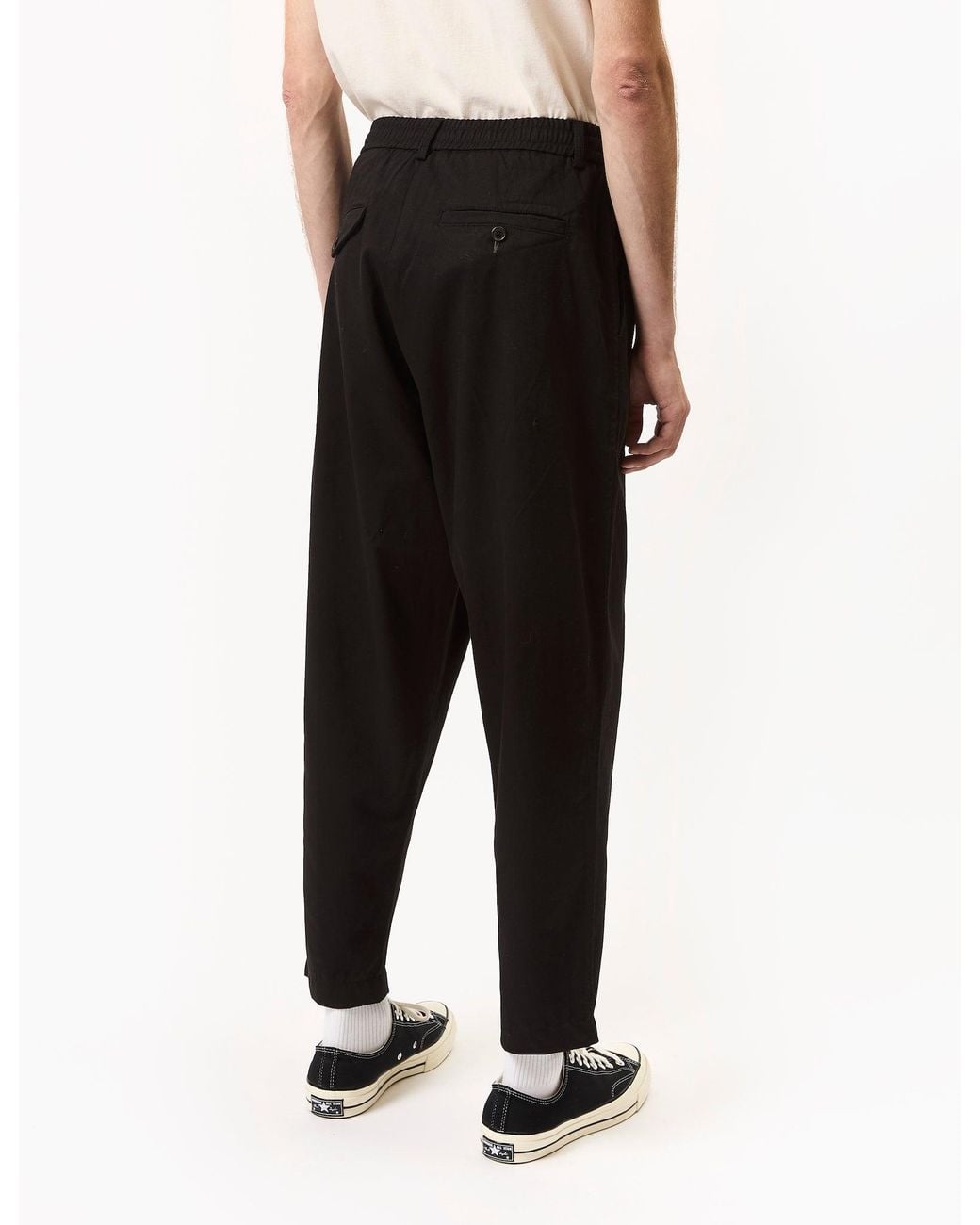 Universal Works Black Pleated Track Pant (Twill) for men