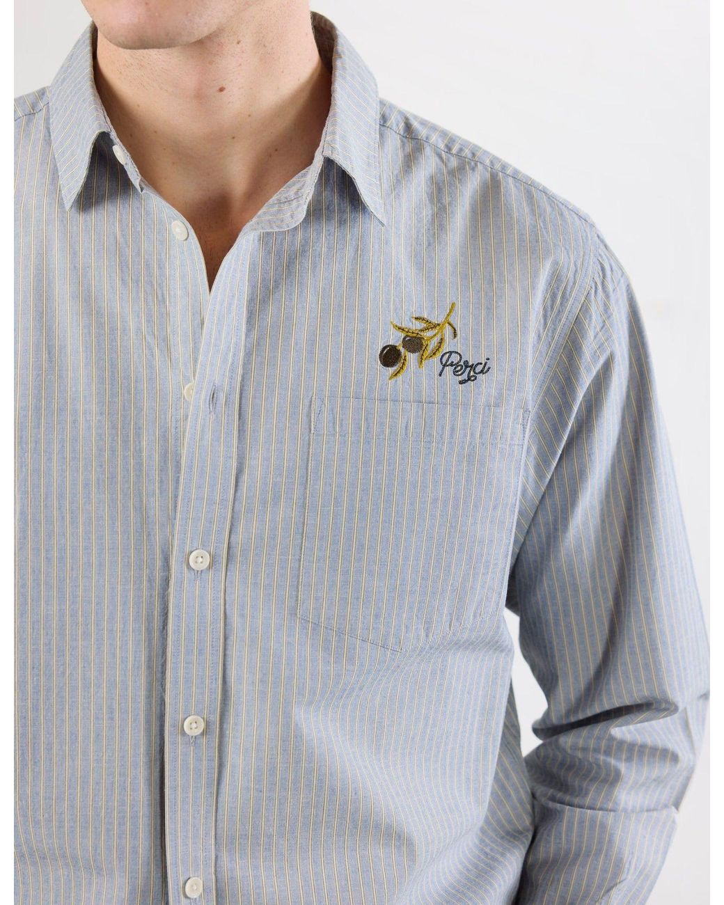Percival Blue Bari Oversized Pearce Shirt for men