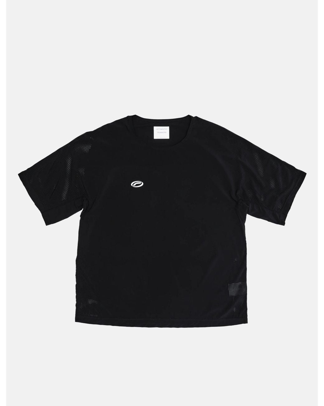 Optimistic Runners Black Perforated T-Shirt for men