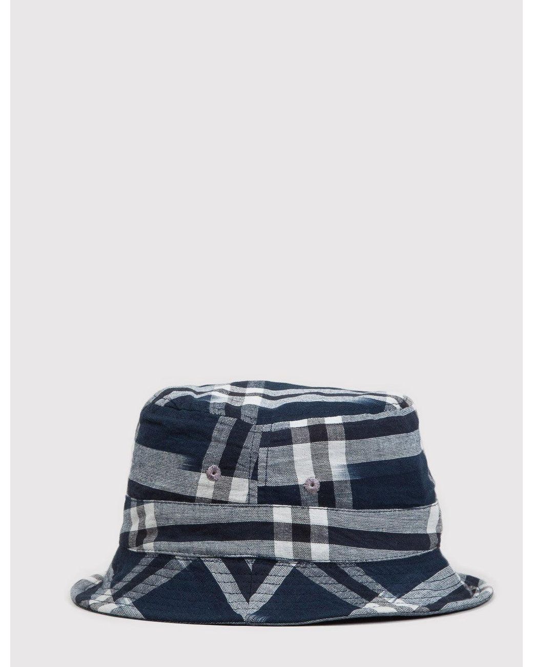 Universal Works Blue Ikat Bucket Hat for men