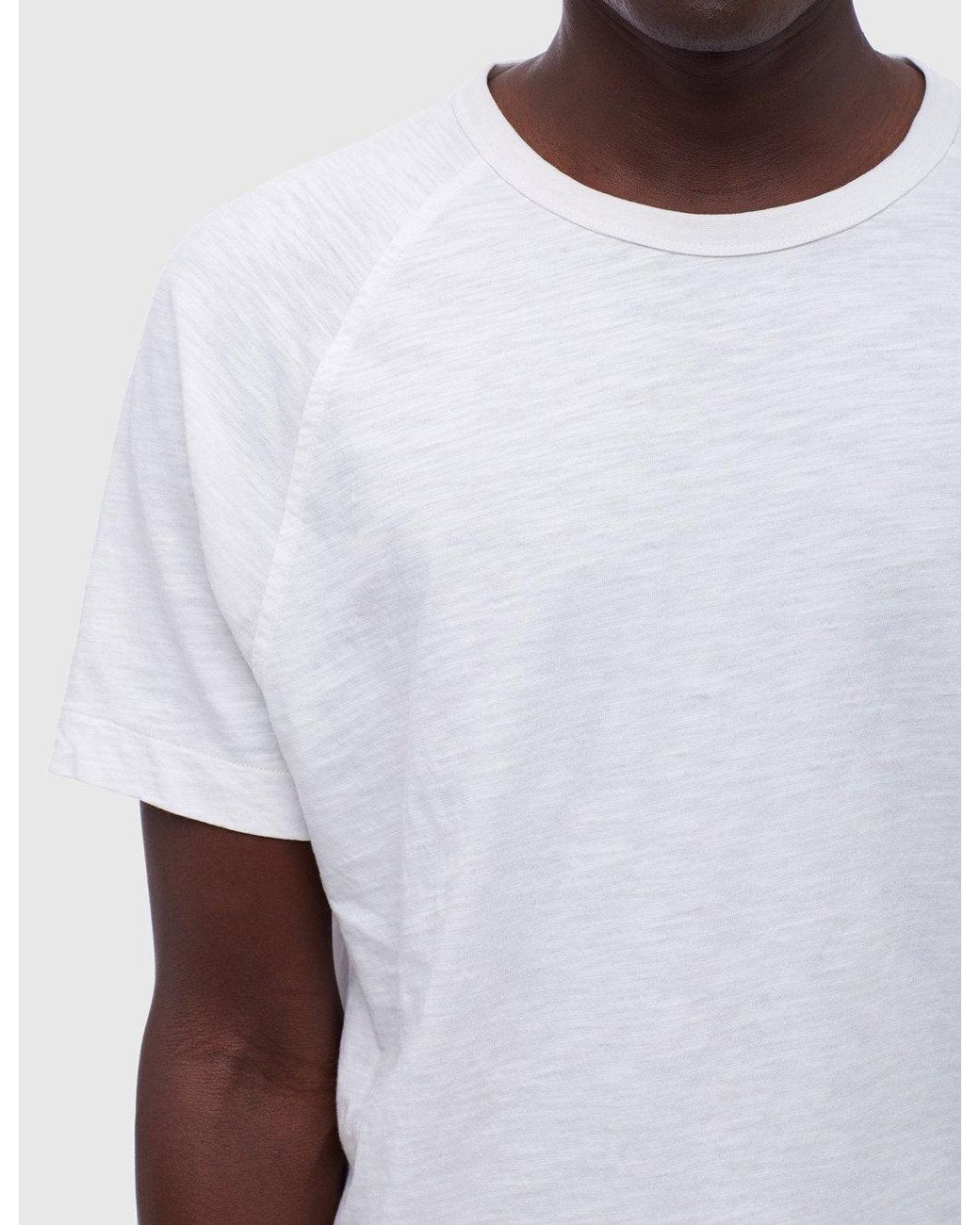 YMC White Television Slub Jersey T-Shirt for men