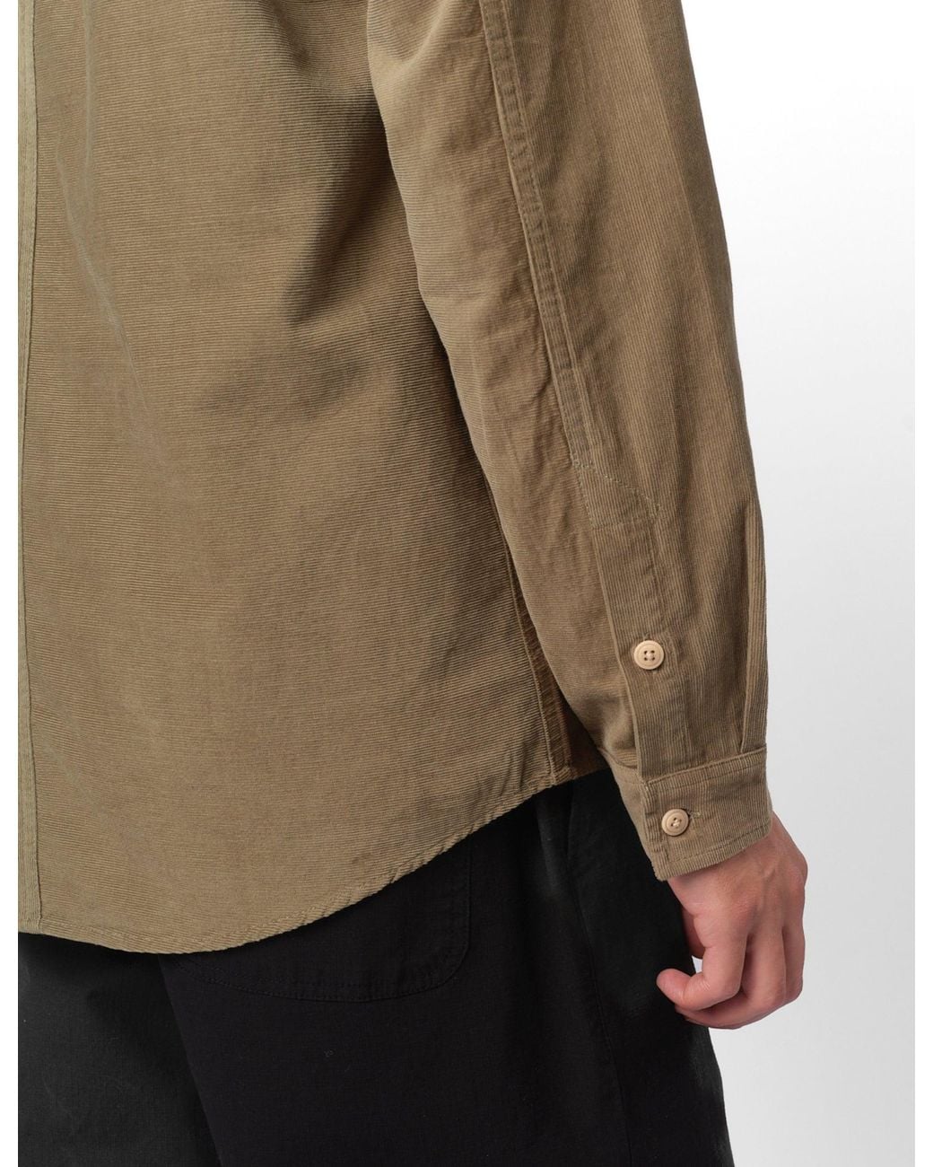 Folk Brown Direction Baby Cord Shirt for men