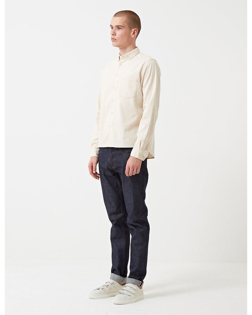 YMC White Jan & Dean Chambray Shirt for men
