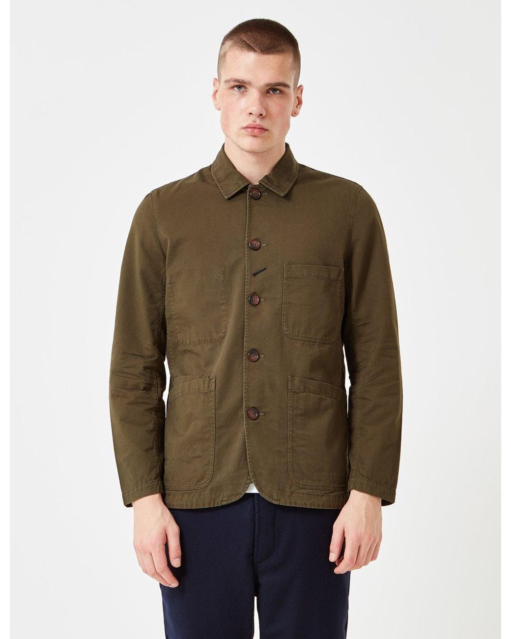 Universal Works Brown Bakers Jacket for men