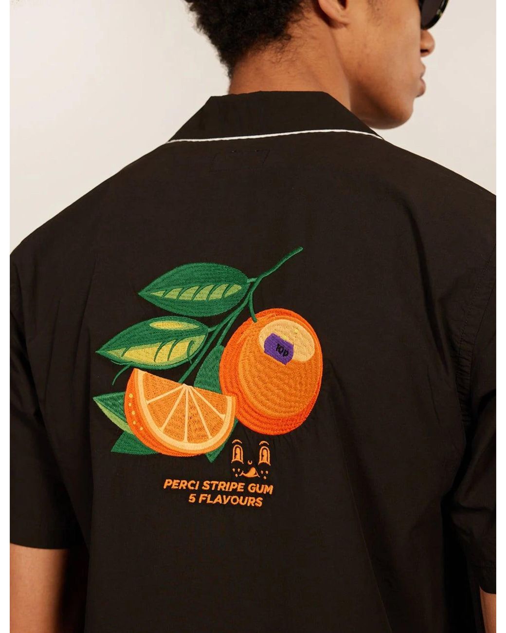 Percival Black Percico Bowling Shirt (Cotton) for men