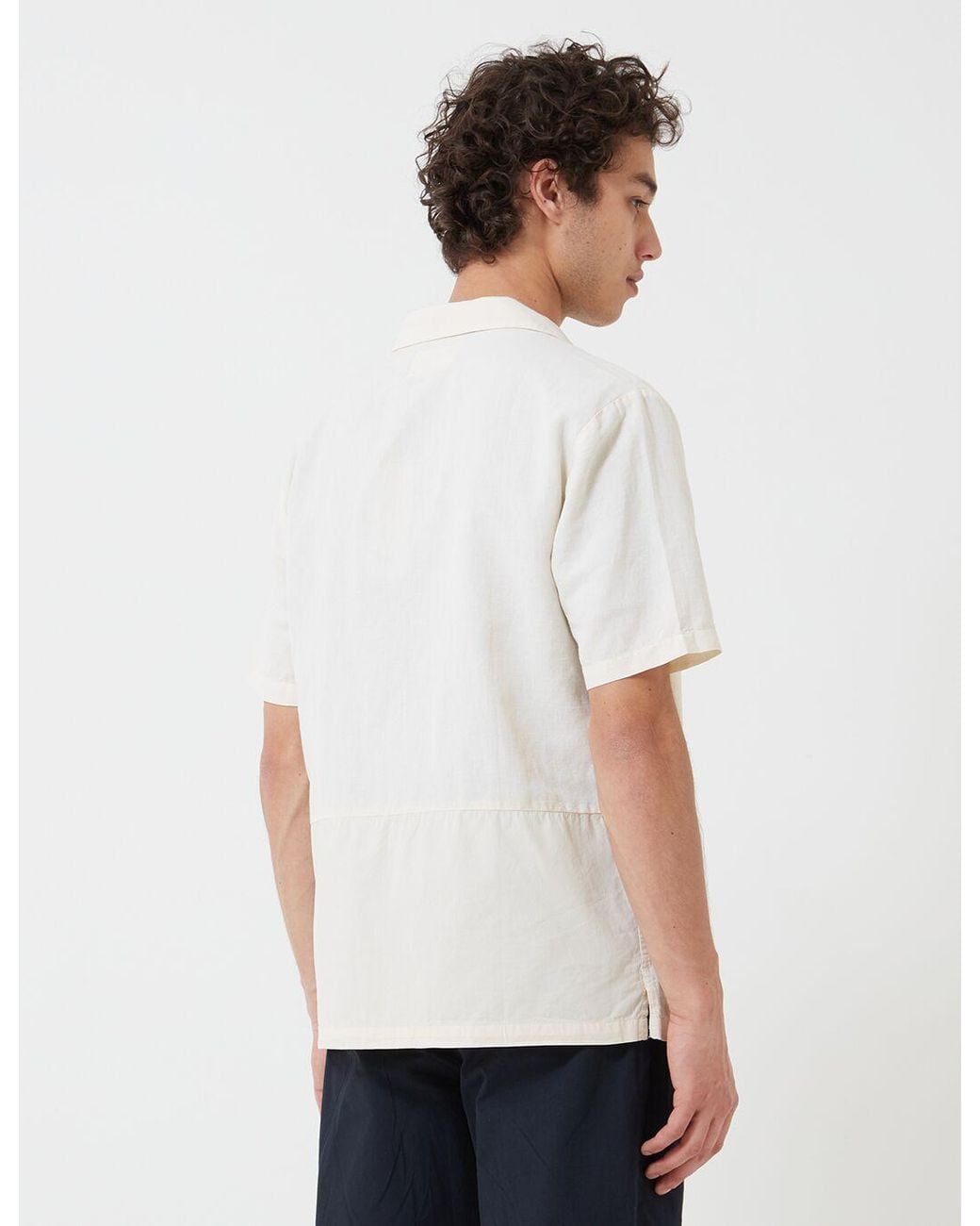Folk White Folk Overlay Short Sleeve Shirt for men