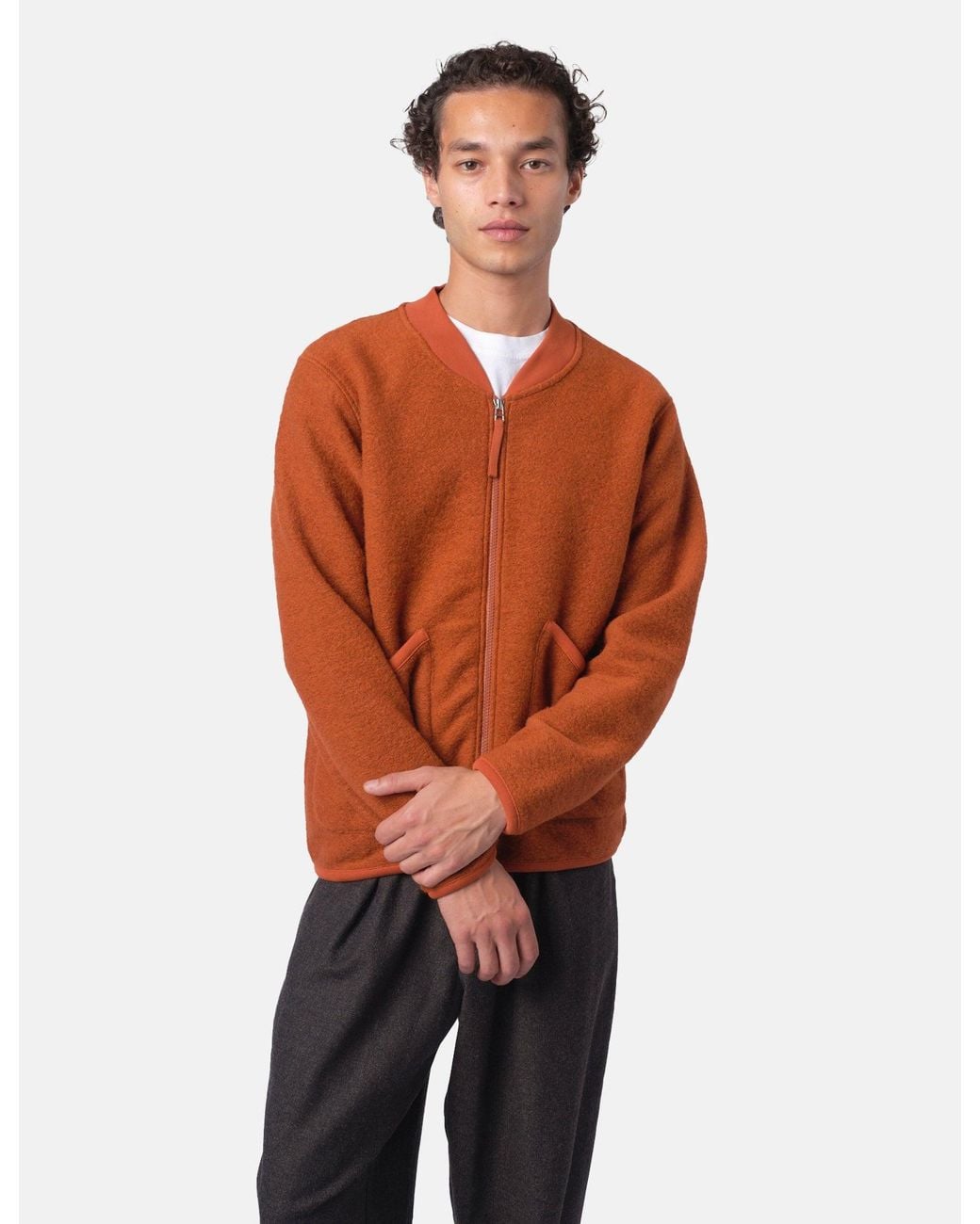 Universal Works Orange X Article Exclusive Zip Bomber (Wool) for men