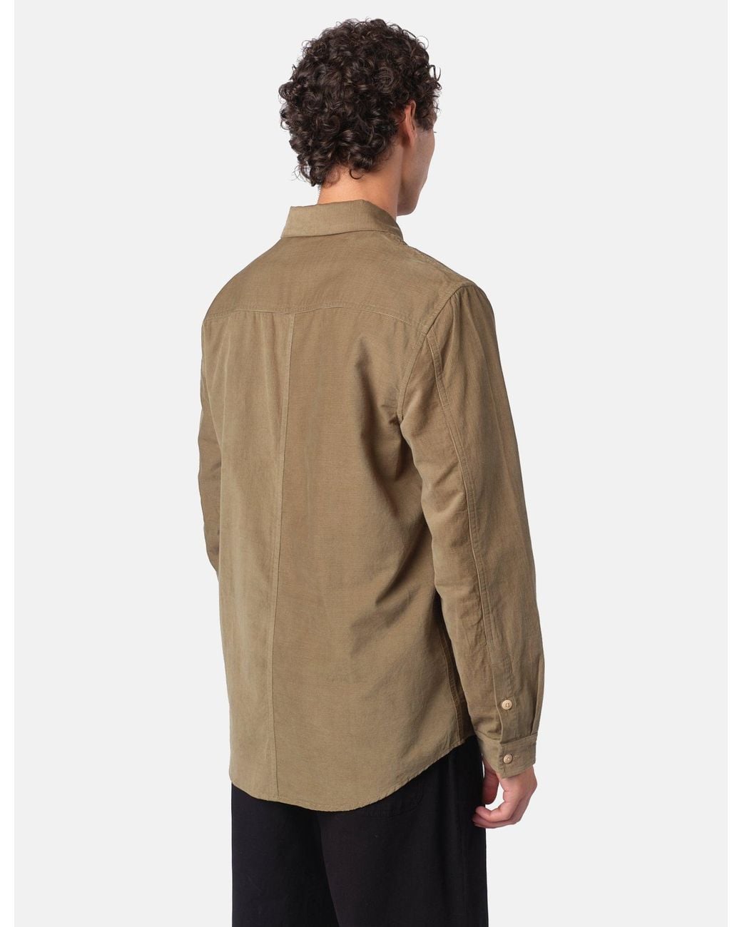 Folk Brown Direction Baby Cord Shirt for men