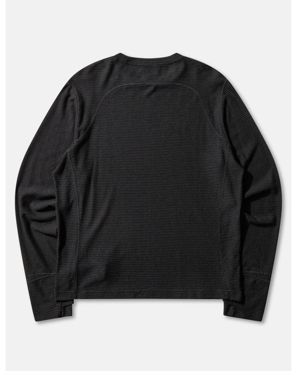 Roa Black Ashi Wool Tencel Baselayer Long Sleeve for men