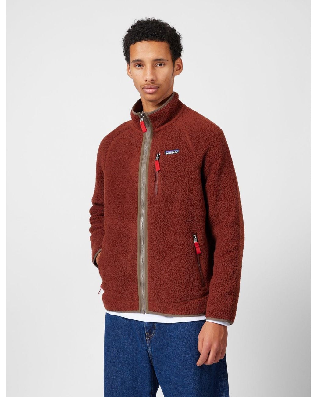 Patagonia Red Retro Pile Fleece Jacket for men
