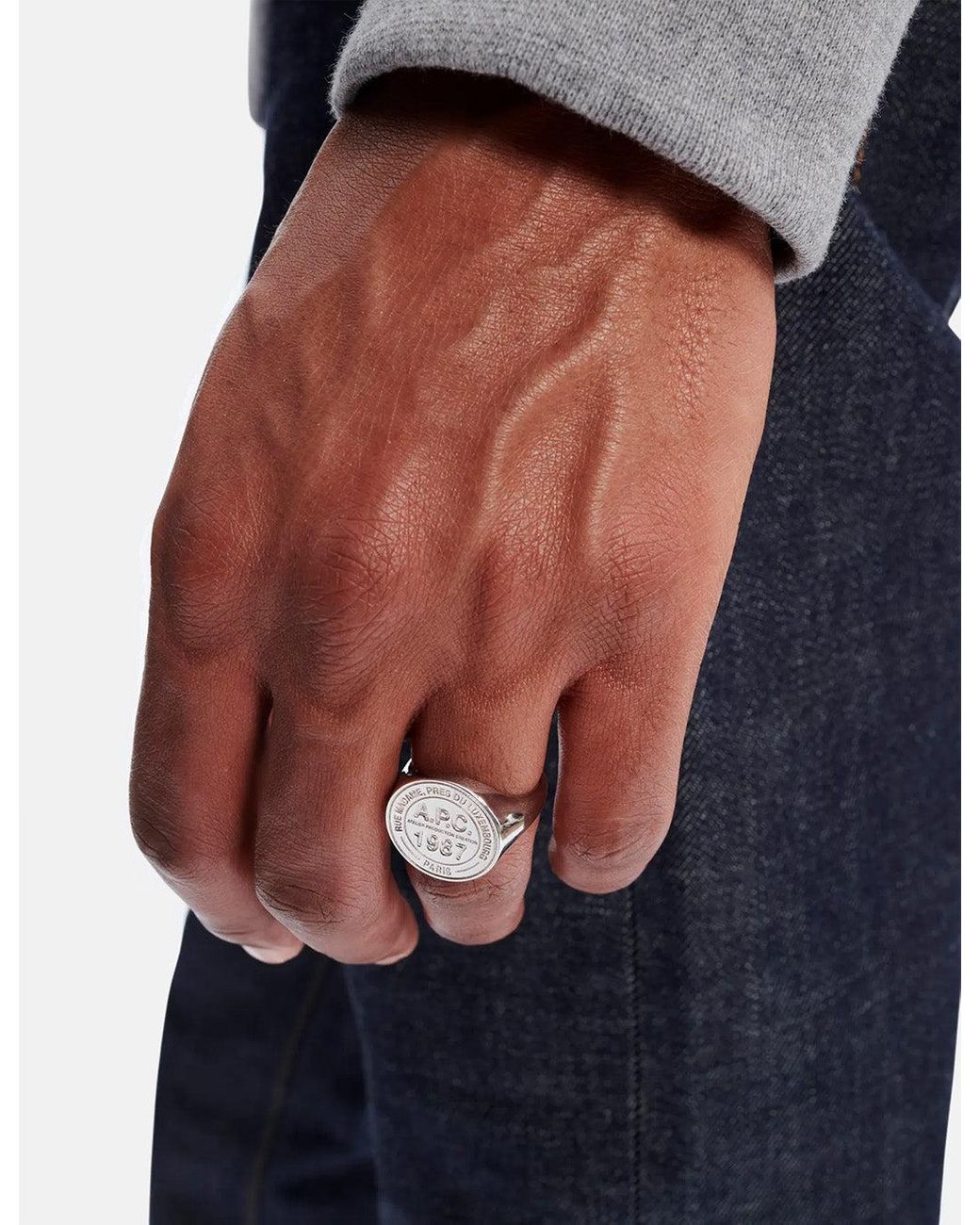 A.P.C. Stamp Ring in Metallic for Men | Lyst