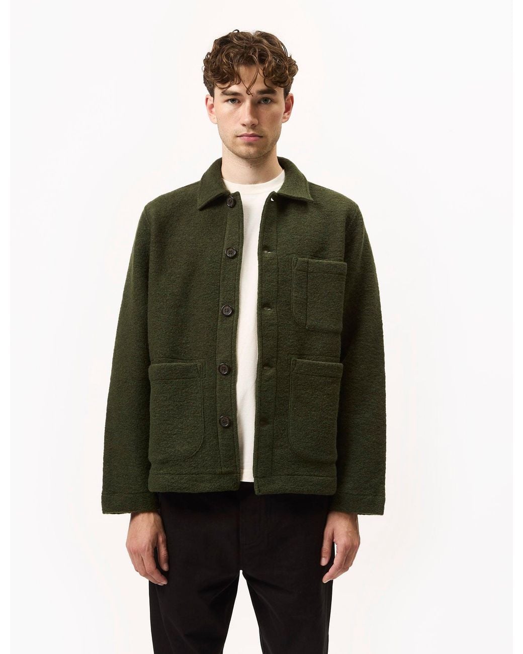 Universal Works Green Field Jacket (Wool Fleece) for men