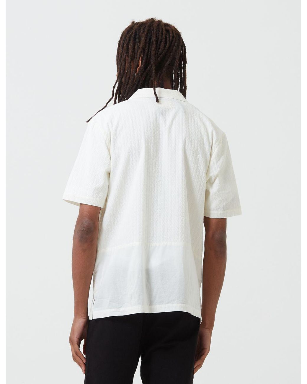 Folk White Folk Junction Short Sleeve Shirt (Linear Texture) for men