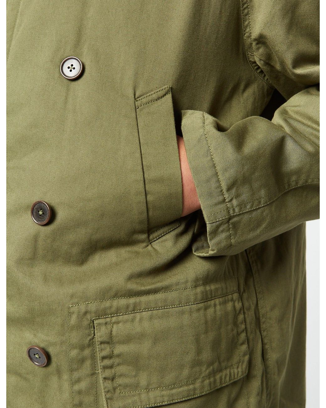 Universal Works Green Reversible Mackinaw Jacket for men