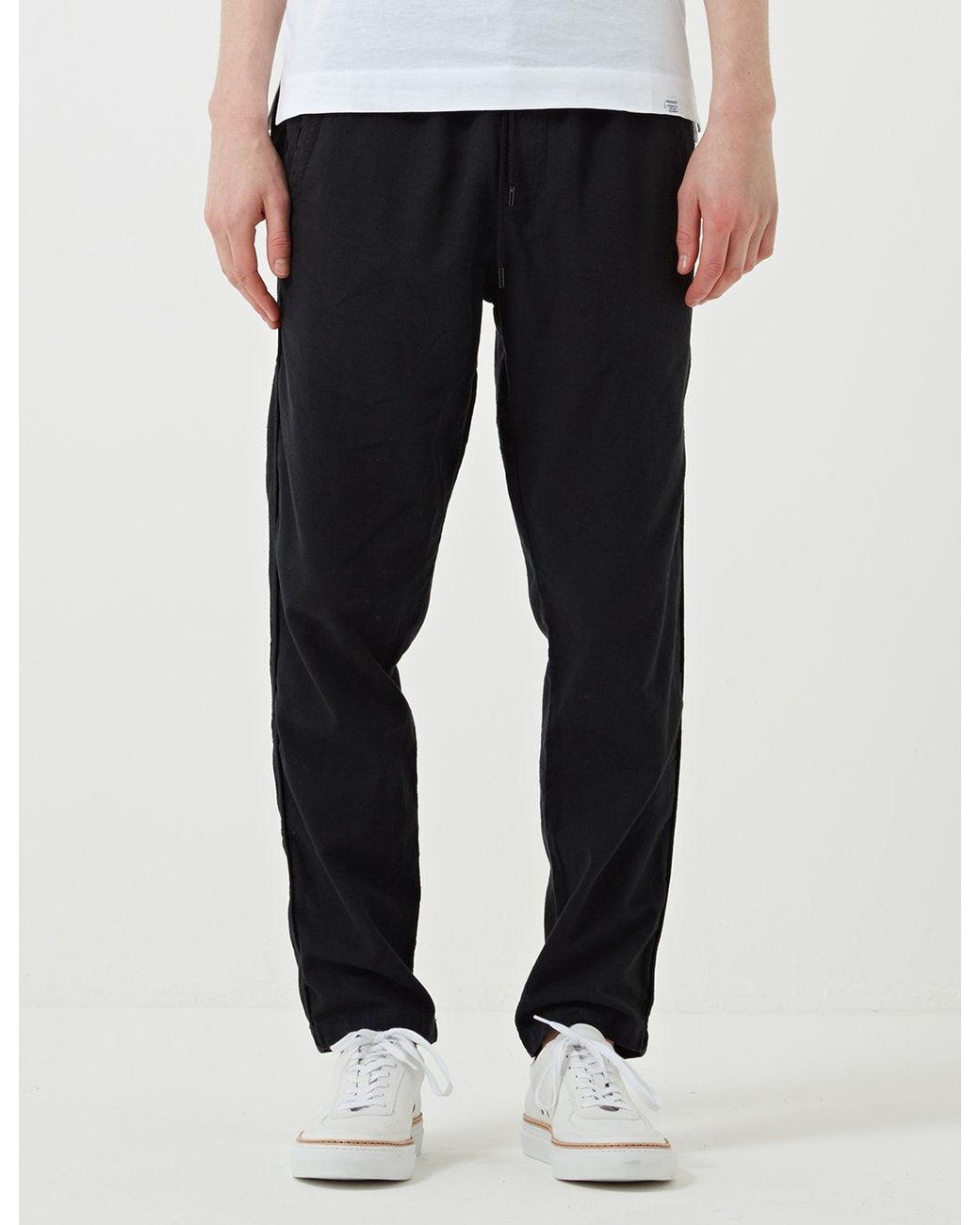 Folk Black Folk Cotton Linen Pant for men