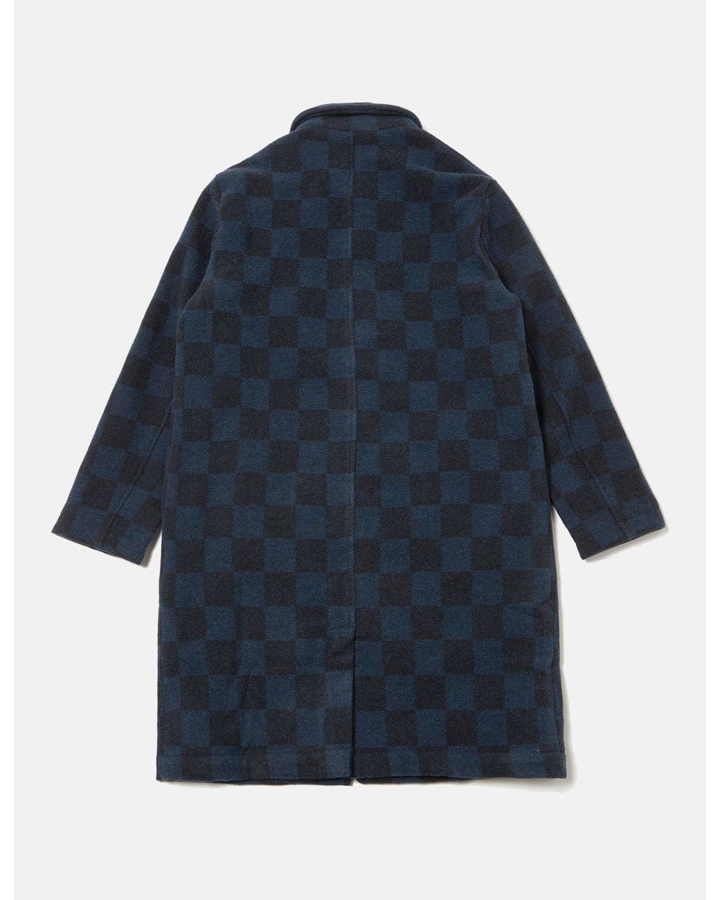 Universal Works Blue Overcoat (Merino Lambswool) for men