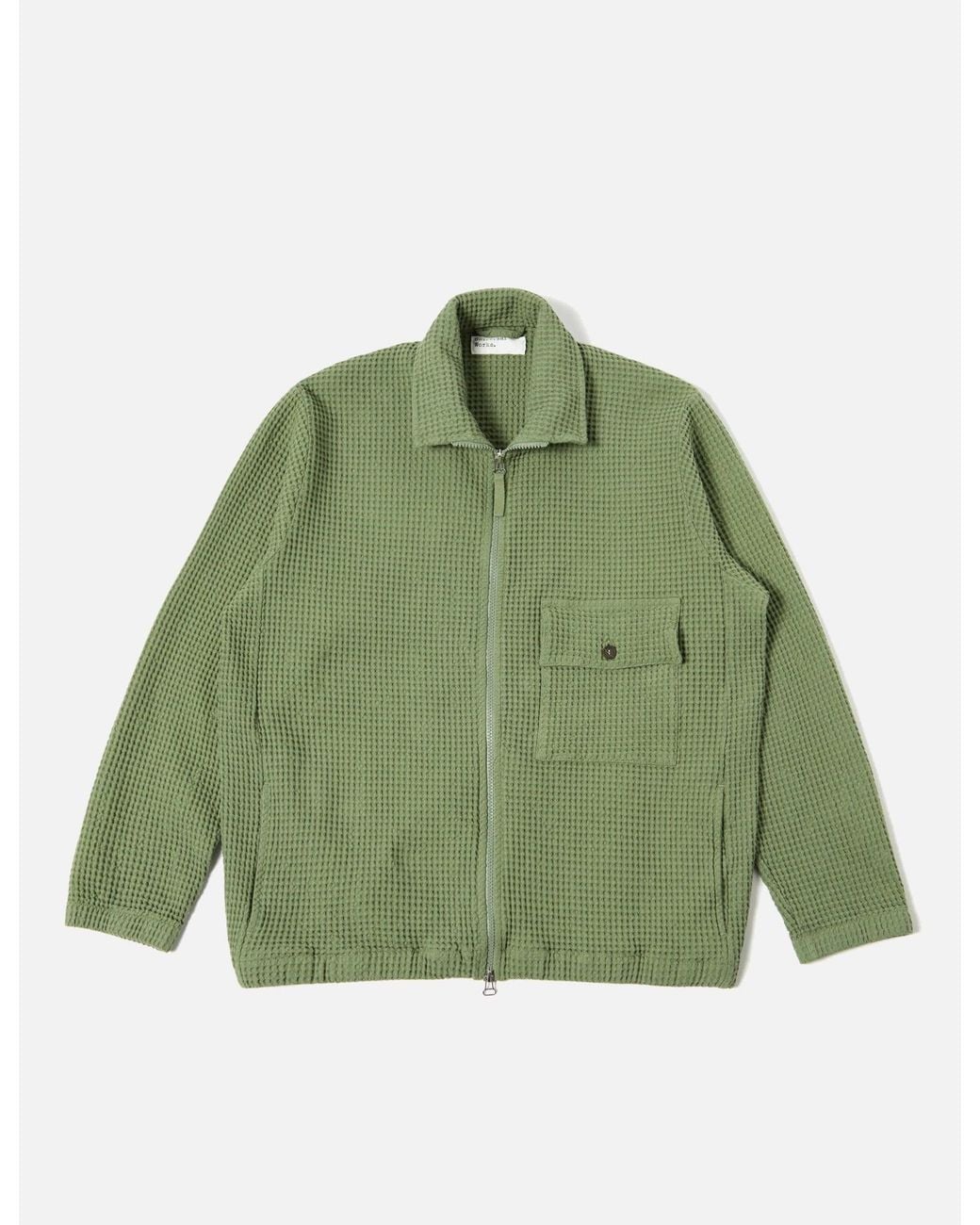 Universal Works Green Waffle Track Top for men