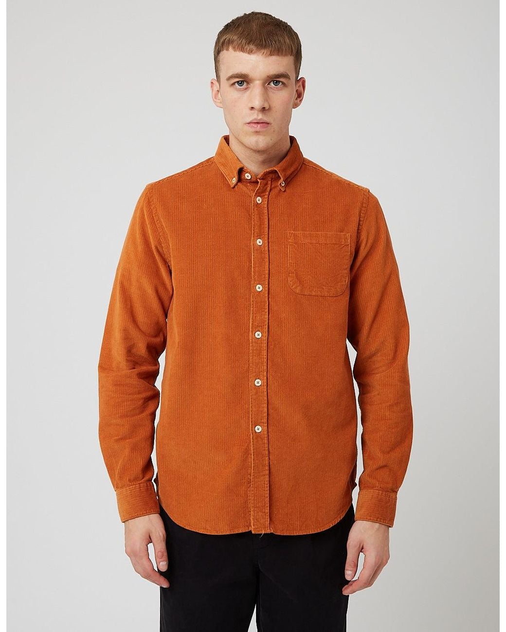 BHODE Orange X Brisbane Moss Shirt (14 Wale Cord) for men