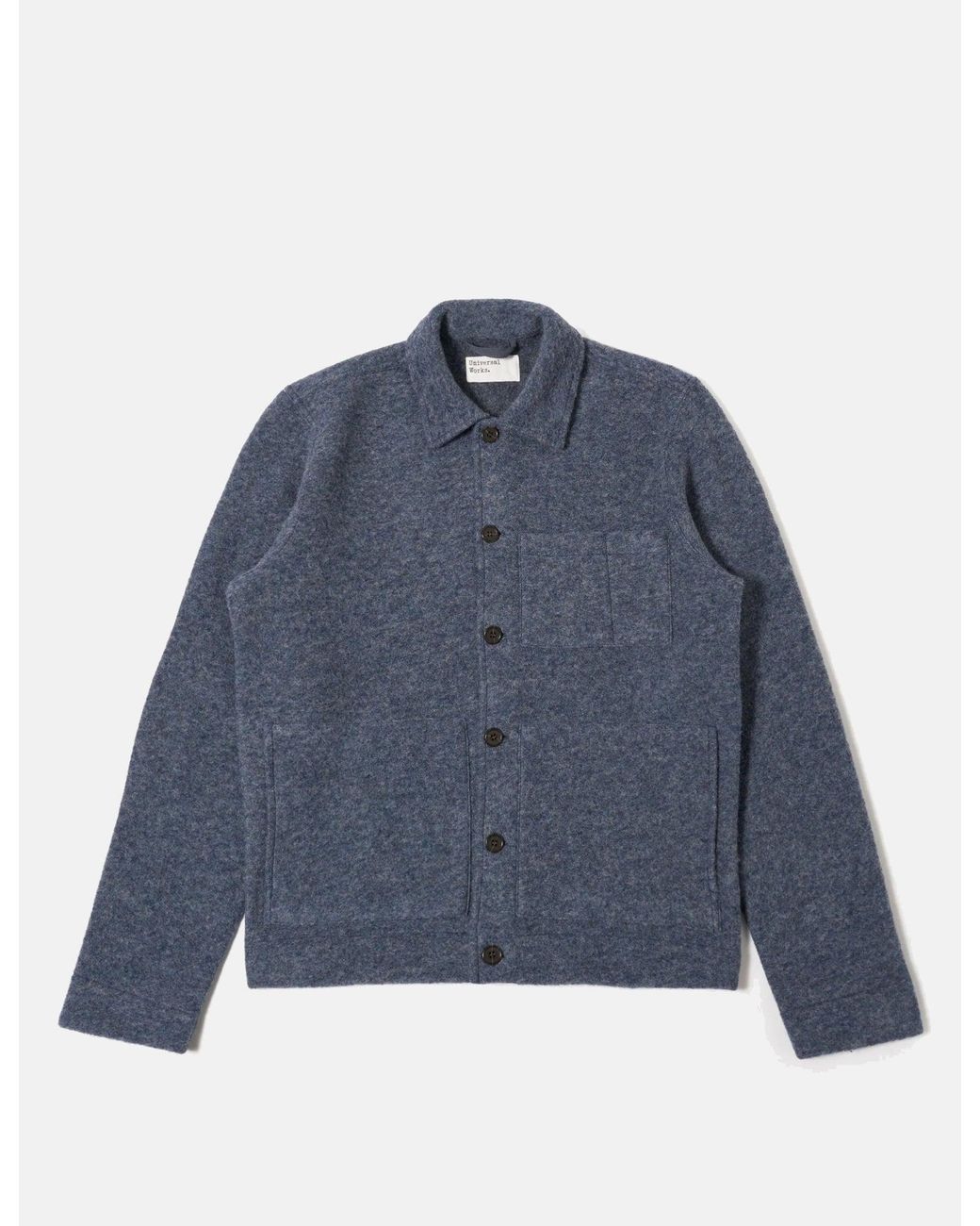 Universal Works Blue Uniform Jacket (Wool Fleece) for men