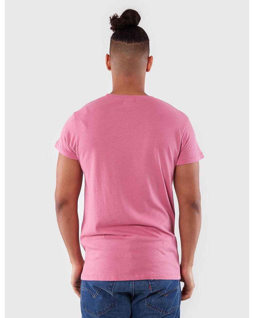 Folk Pink Folk Contrast Sleeve T-Shirt for men