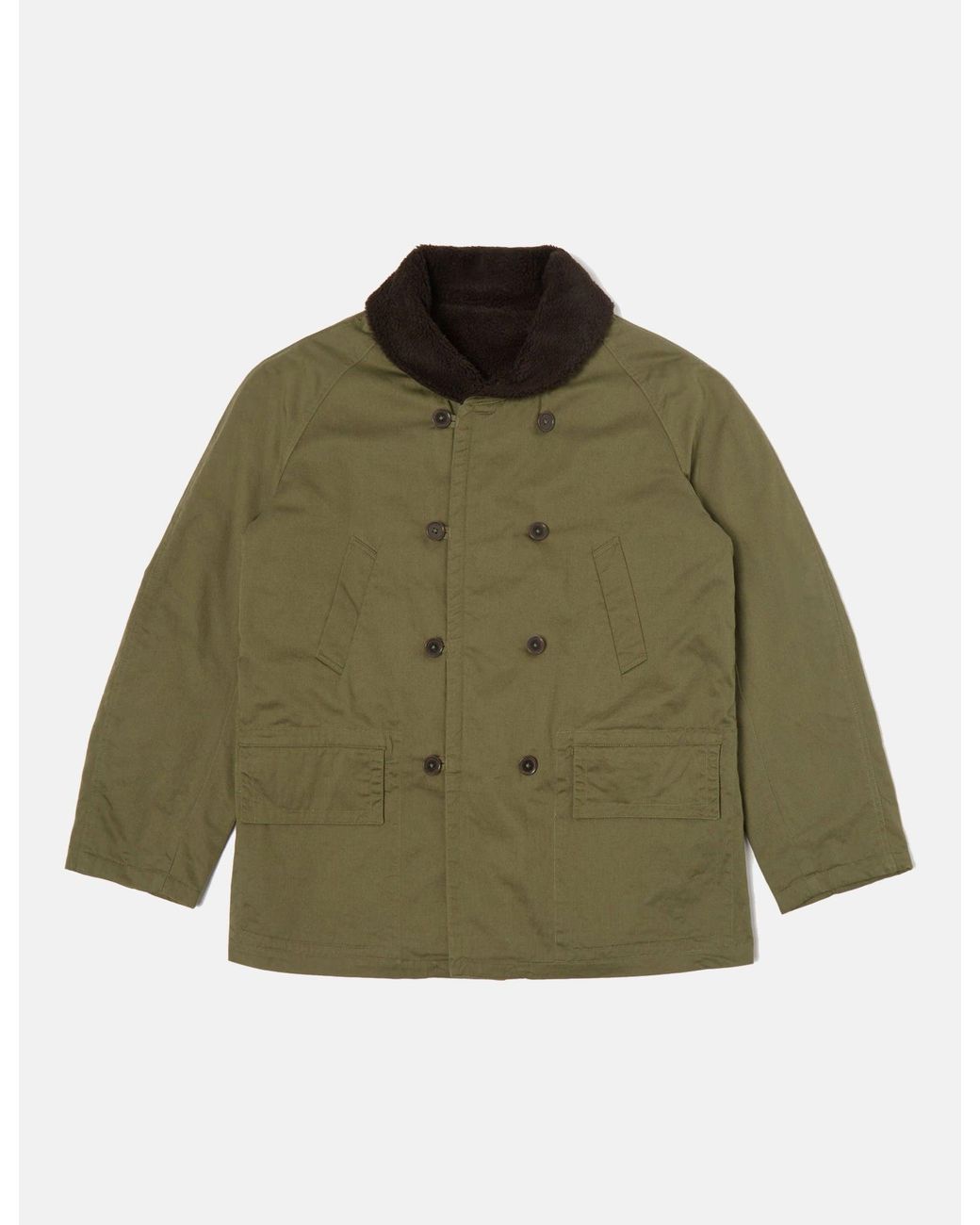 Universal Works Green Reversible Mackinaw Jacket for men