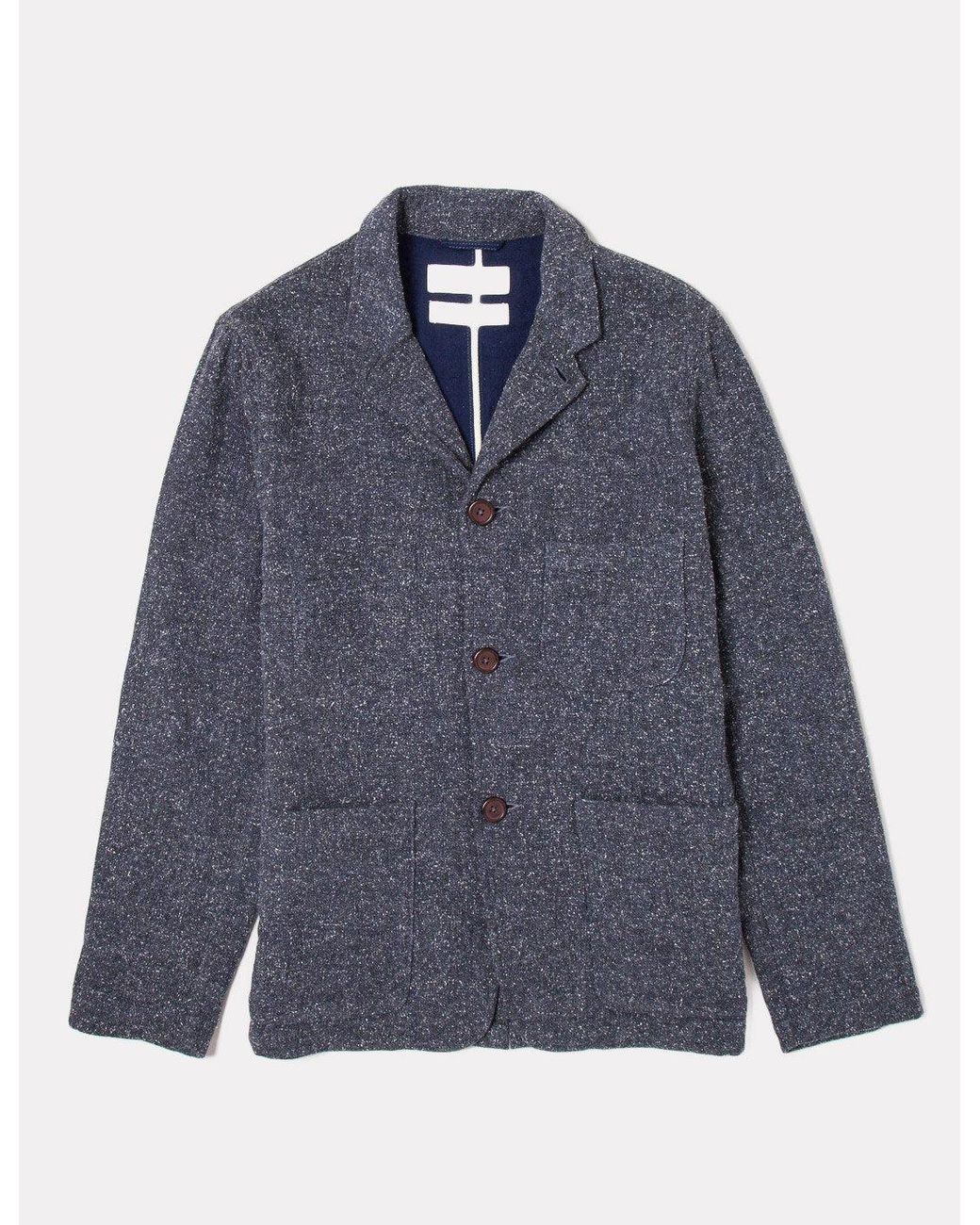 Universal Works Blue Tweed Suit Jacket for men