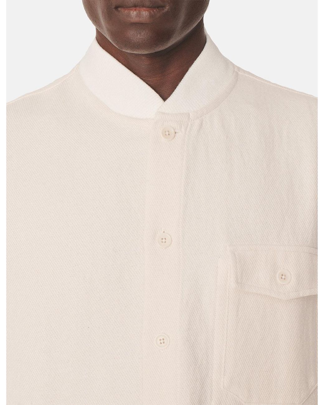 YMC White Delinquents Rib Collar Shirt for men