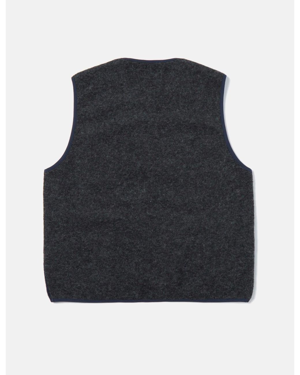 Universal Works Blue Mixed Zip Gilet for men